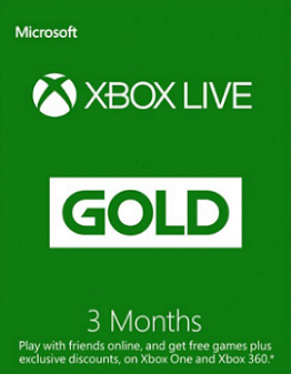 Xbox Live 3 Month Gold Membership + 3 Months Free